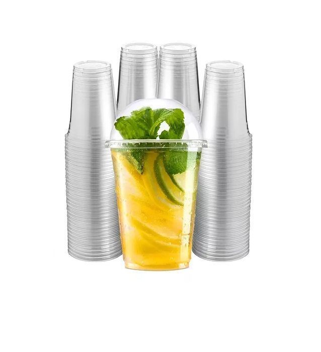 50 Vaso Desechable Plasticos Vaso Tapa Domo Con Hoyo 500ml-1