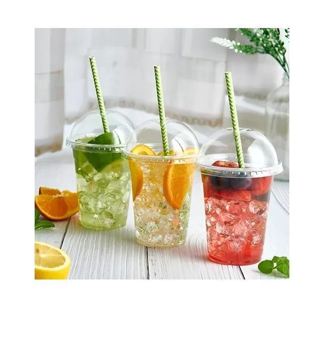 50 Vaso Desechable Plasticos Vaso Tapa Domo Con Hoyo 500ml-5
