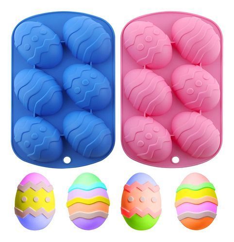 Pack X2 Molde Chocolates Silicona Huevo Moldes Huevo Pascua-0