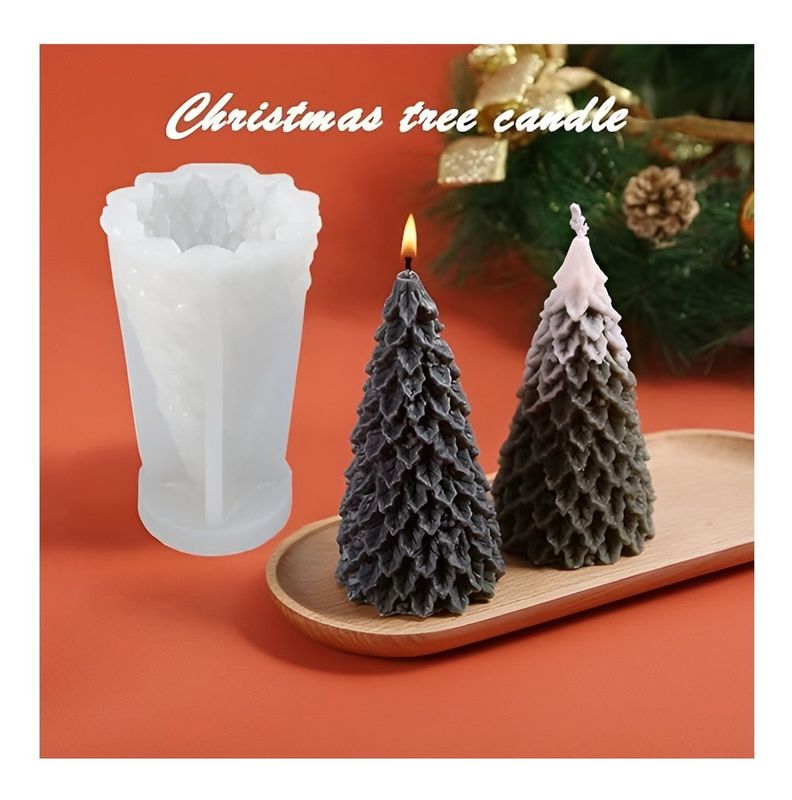 Pack 2 Moldes Resina Molde Velas Molde Resina Arbol Navidad-5
