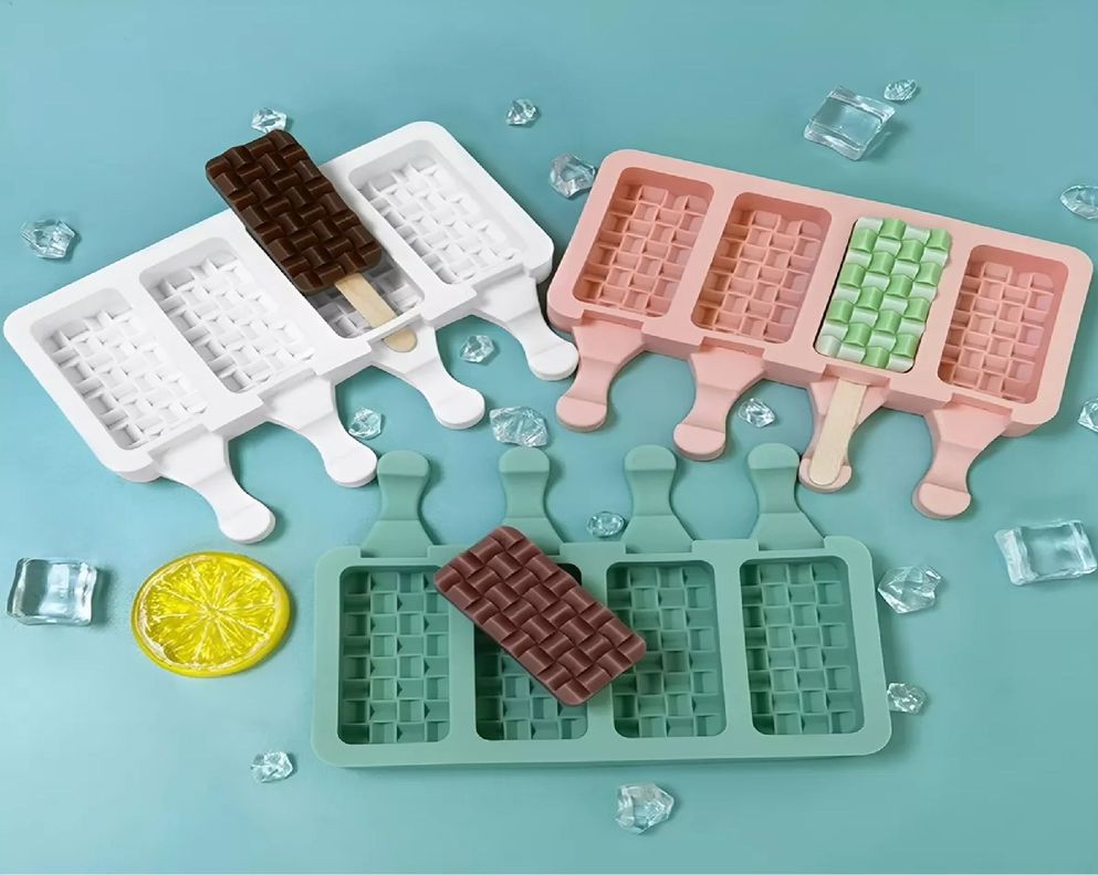 Set X4 Moldes De Silicona Reposteria Molde Helados Paleta 4c-1