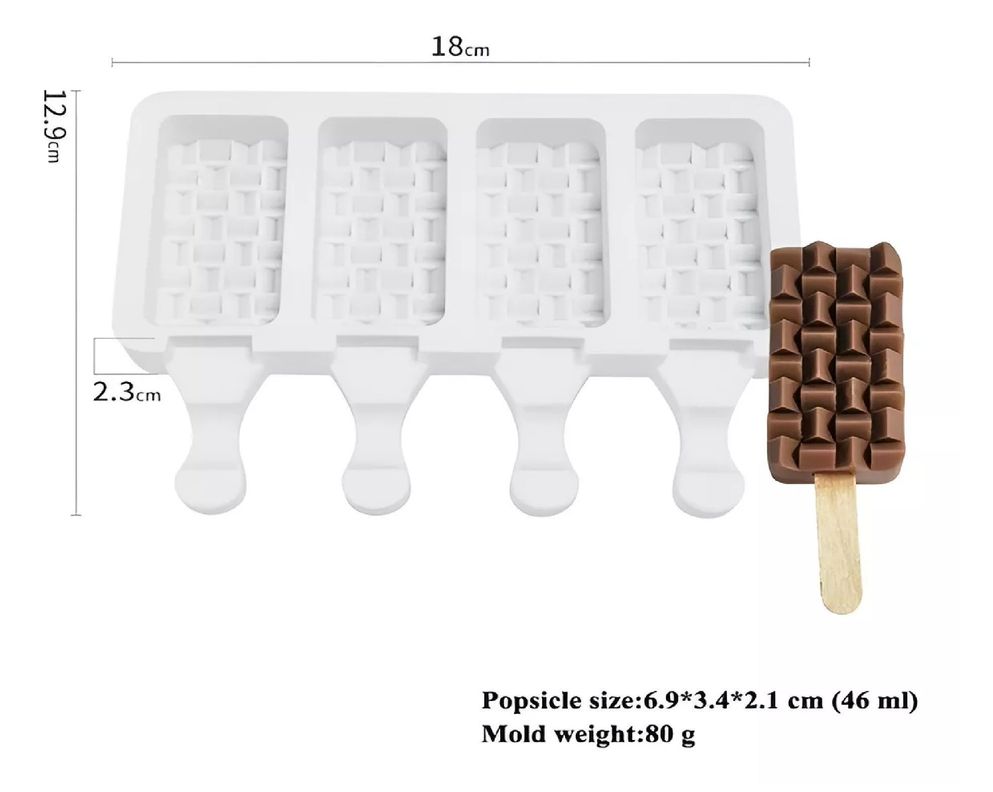 Set X4 Moldes De Silicona Reposteria Molde Helados Paleta 4c-2