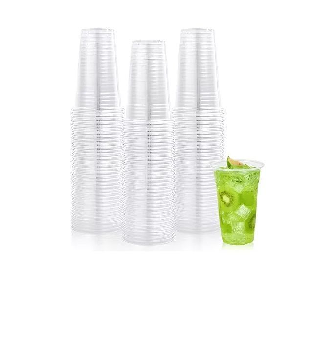 100 Vaso Plastico Desechable Vasos Transparentes 16oz 500ml-0