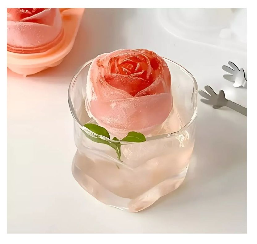 Cubetas De Hielo Con Tapa Cubeta Hielo Silicona Rosas 3d-4
