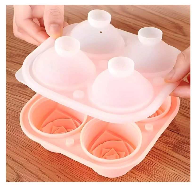 Cubetas De Hielo Con Tapa Cubeta Hielo Silicona Rosas 3d-5