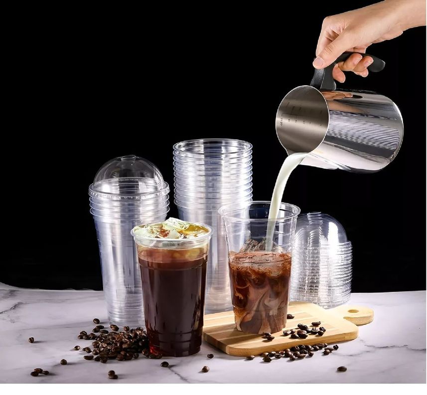 100 Vasos Plasticos Desechables Vaso Tapa Domo Con Hoyo 24oz-3