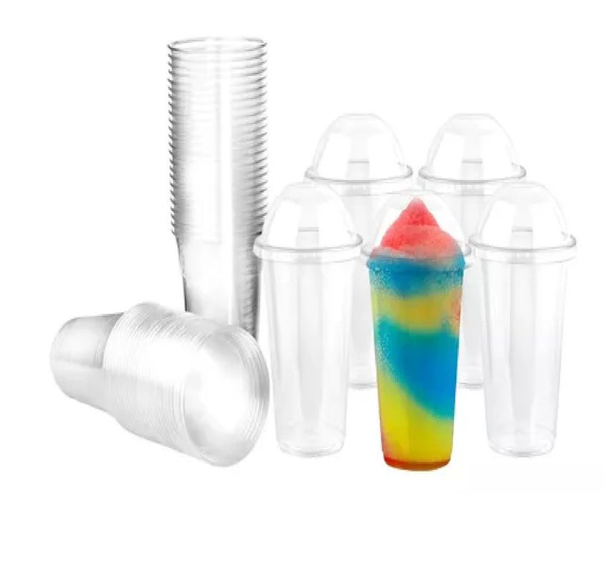100 Vasos Plasticos Desechables Vaso Tapa Domo Con Hoyo 24oz-7