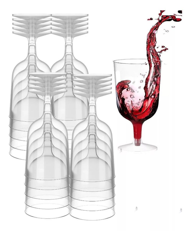 50 Copas De Vino Copa Acrilico Copa Plastico Copas 6oz/177ml-0