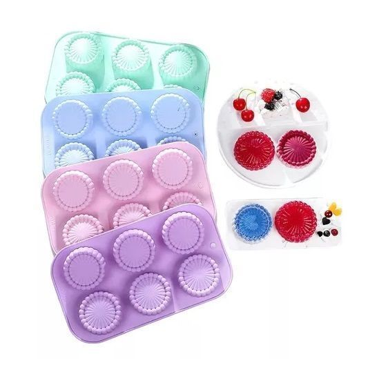 Set X2 Moldes Reposteria Molde Queque Molde Silicona Flor 6c-2