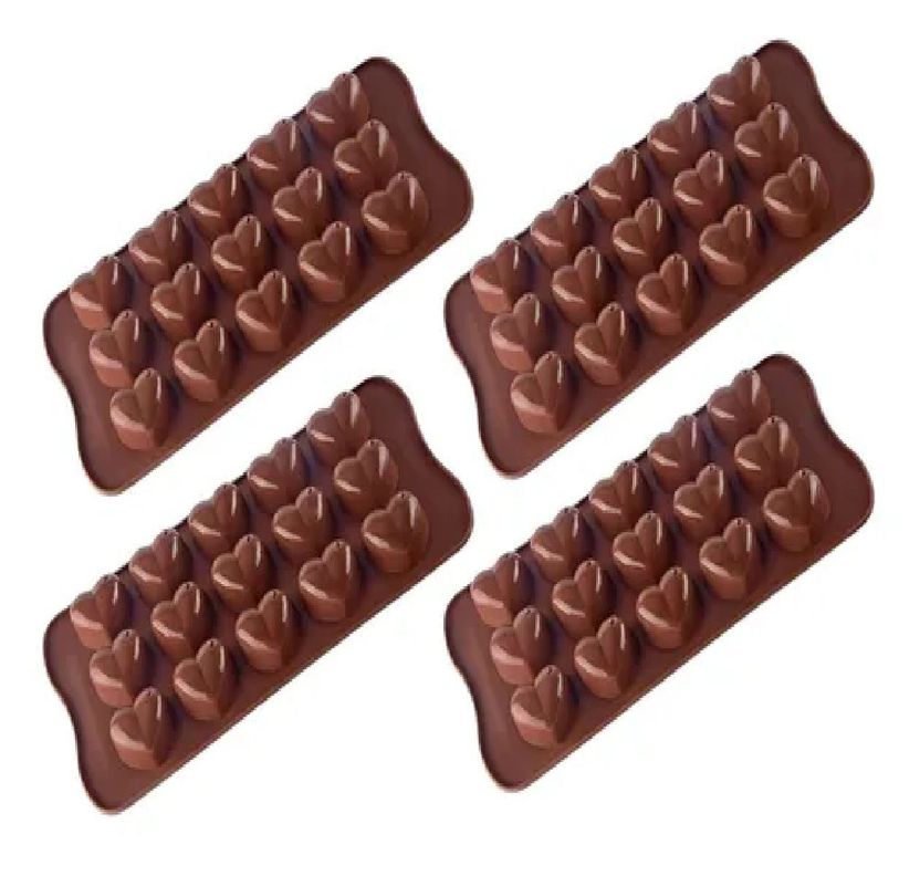 Pack X4 Moldes Para Chocolate Moldes Reposteria Corazon 15c-0