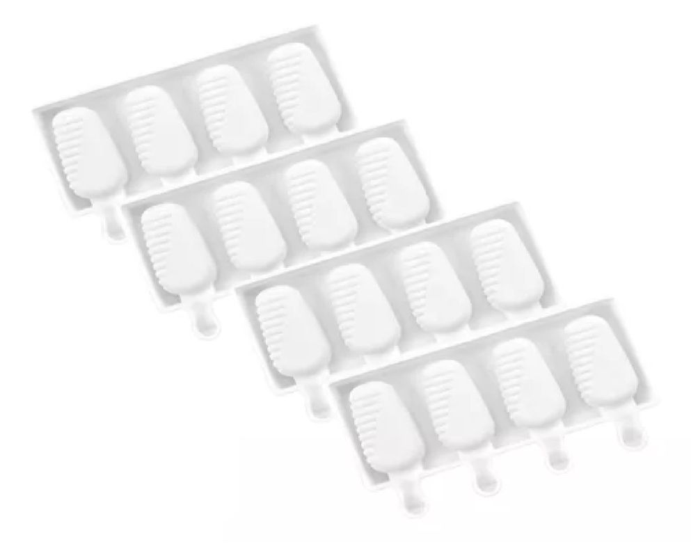 Pack X4 Moldes De Silicona Para Helados Molde Helado Paletas-0