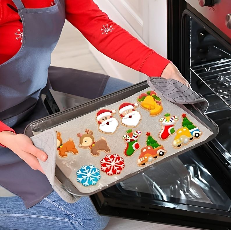 Cortadores De Galletas Navidad Moldes De Galletas 3d 6pcs-1
