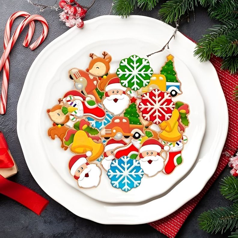 Cortadores De Galletas Navidad Moldes De Galletas 3d 6pcs-2