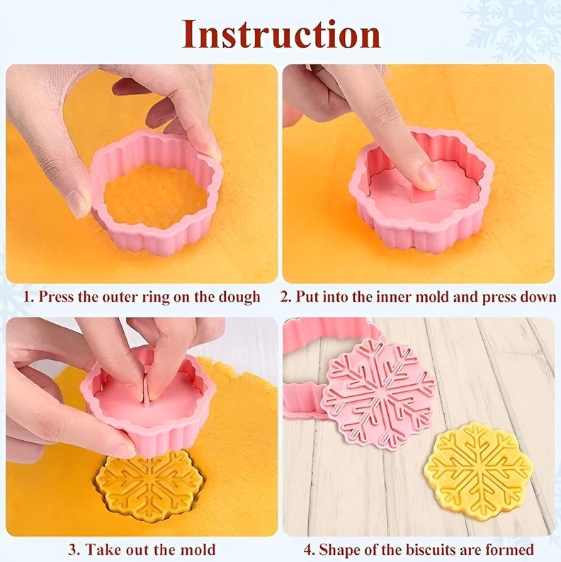 Cortadores De Galletas Navidad Moldes De Galletas 3d 6pcs-3