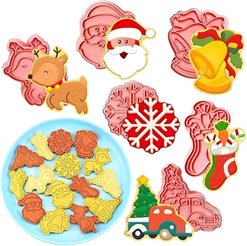 Cortadores De Galletas Navidad Moldes De Galletas 3d 6pcs-4