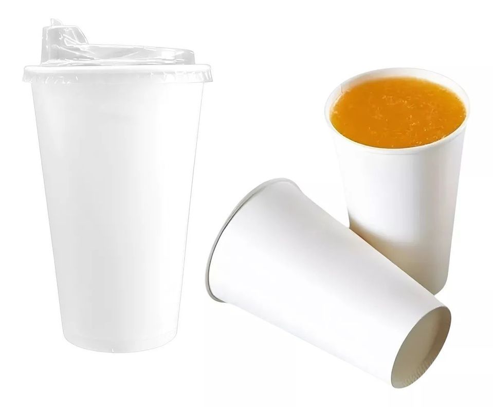 200 Vasos Polipapel Vasos Plasticos Desechables C/tapa 20 Oz-0