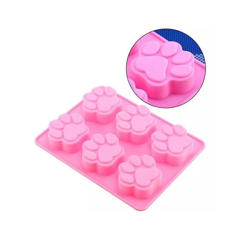 3 Molde Silicona Huella Moldes De Silicona Mascota Pata 6cav-5