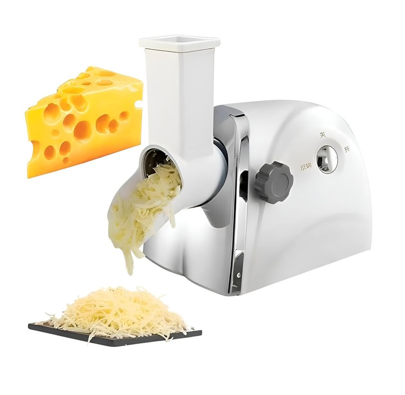 rallador queso giratorio rallador electrico para frutas y verduras 300W rallador queso electrico Plateado