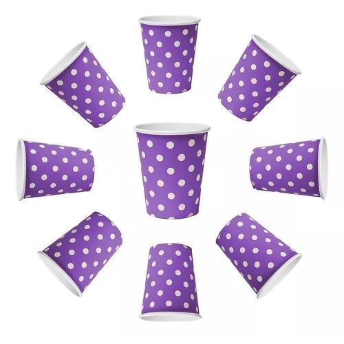 10 Vasos Desechables Decoración Cumpleaños Morado-5