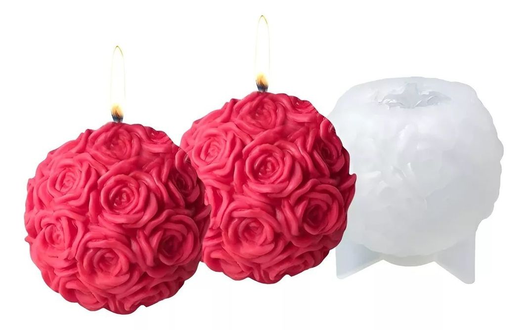 X2 Moldes Para Hacer Velas Moldes Resina Molde Vela Rosas 3d-0