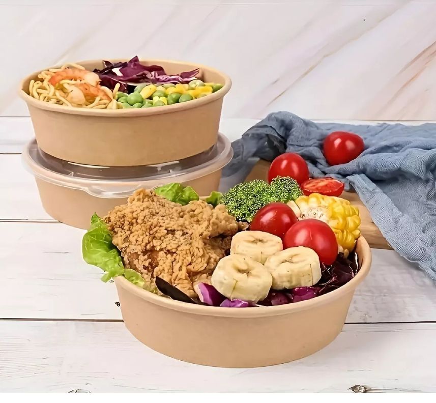 200 Bowls Plastico Bowl Con Tapa Bowl Kraft Envases 1300cc-3