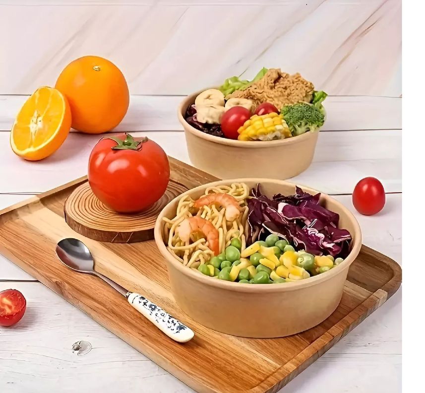 200 Bowls Plastico Bowl Con Tapa Bowl Kraft Envases 1300cc-4