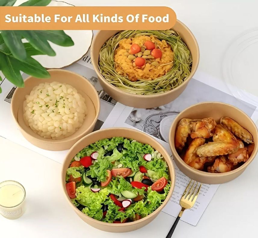 200 Bowls Plastico Bowl Con Tapa Bowl Kraft Envases 1300cc-6