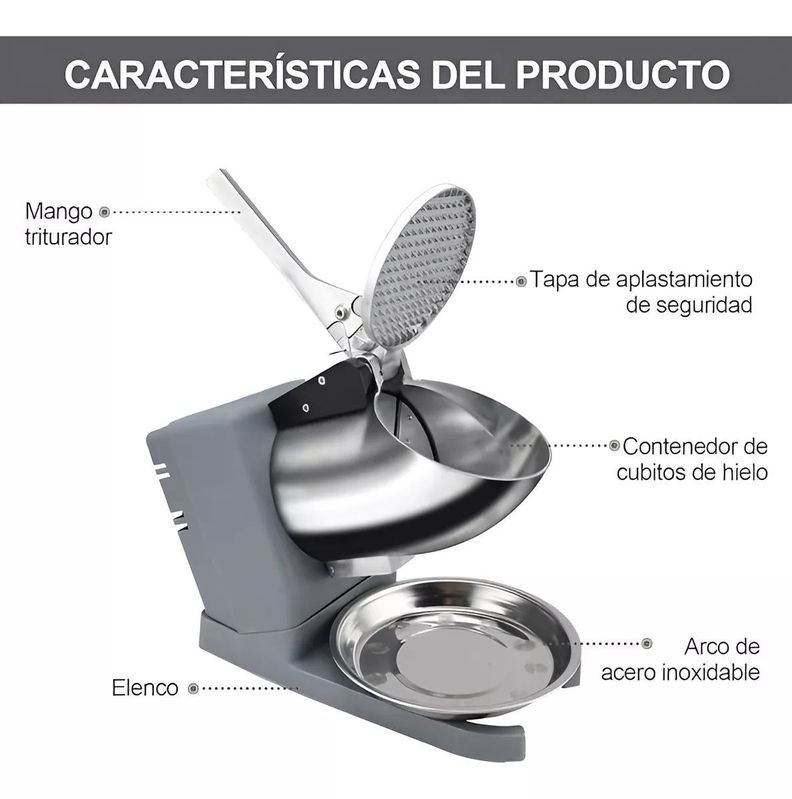 Trituradoras De Hielo Electrica Maquina Hielo Picador 550w-4