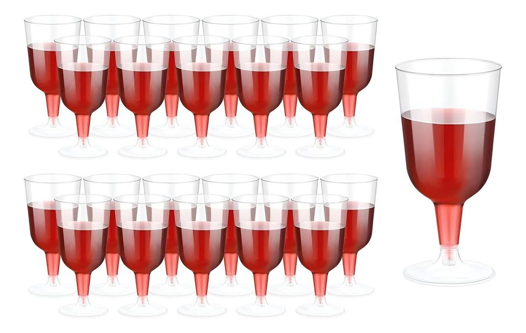 80 Copas Plastico Copas De Vino Transparente Desechables 6oz Transparentes Blanco