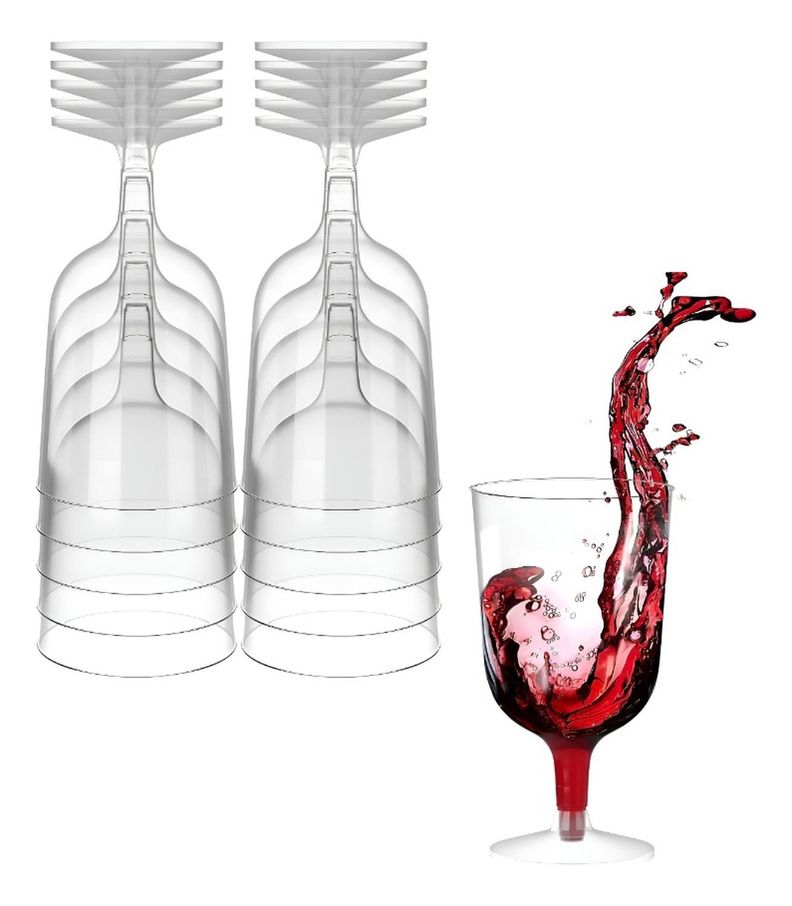 20 Copas De Vino Copa Acrilico Copa Plastico Copas 6oz/177ml Transparente Blanco