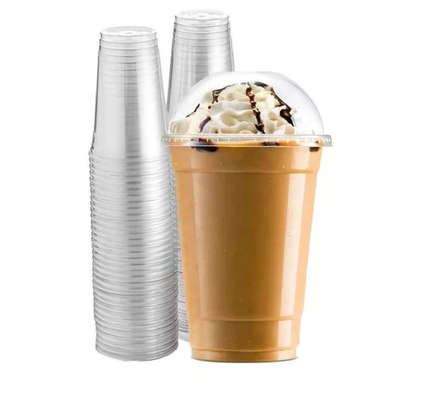 50 Vasos Plasticos Desechables Vaso Tapa Domo Con Hoyo 24oz-0