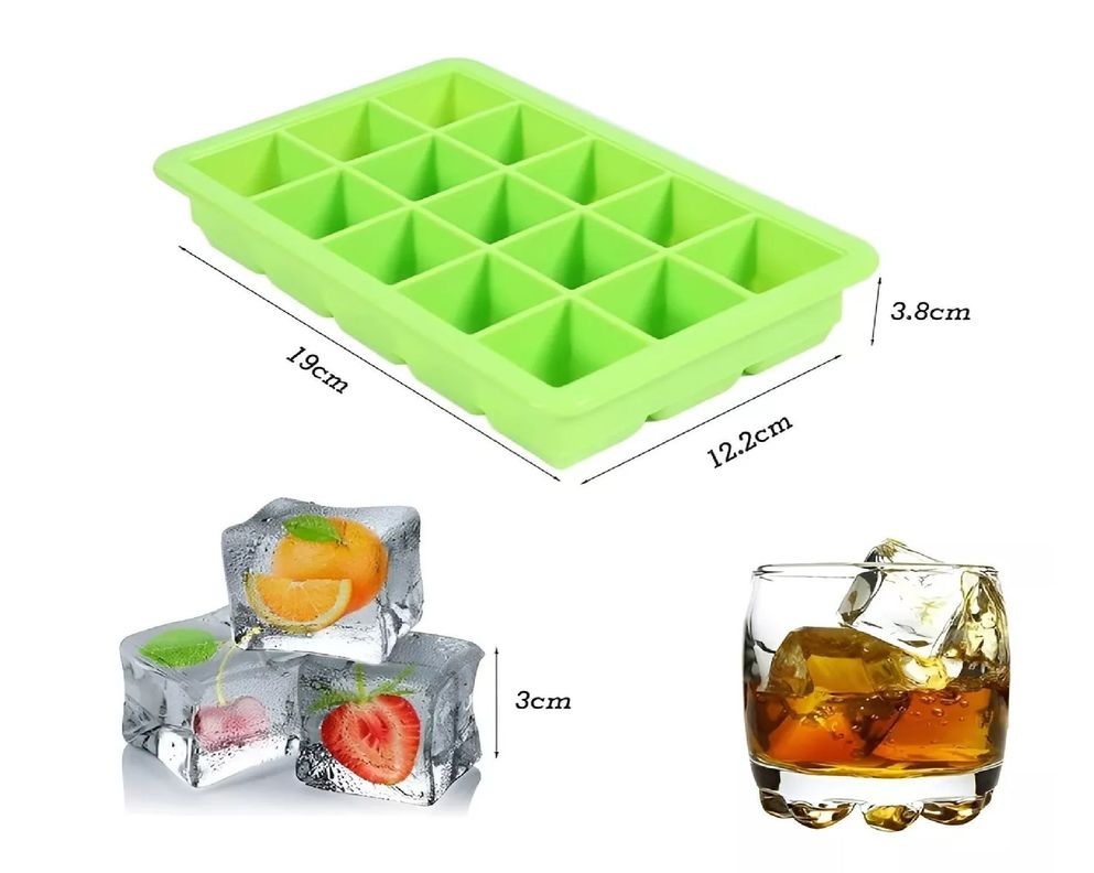 Pack X4 Cubetas De Hielo Cubetera Hielo Moldes C/tapa 15cav-2