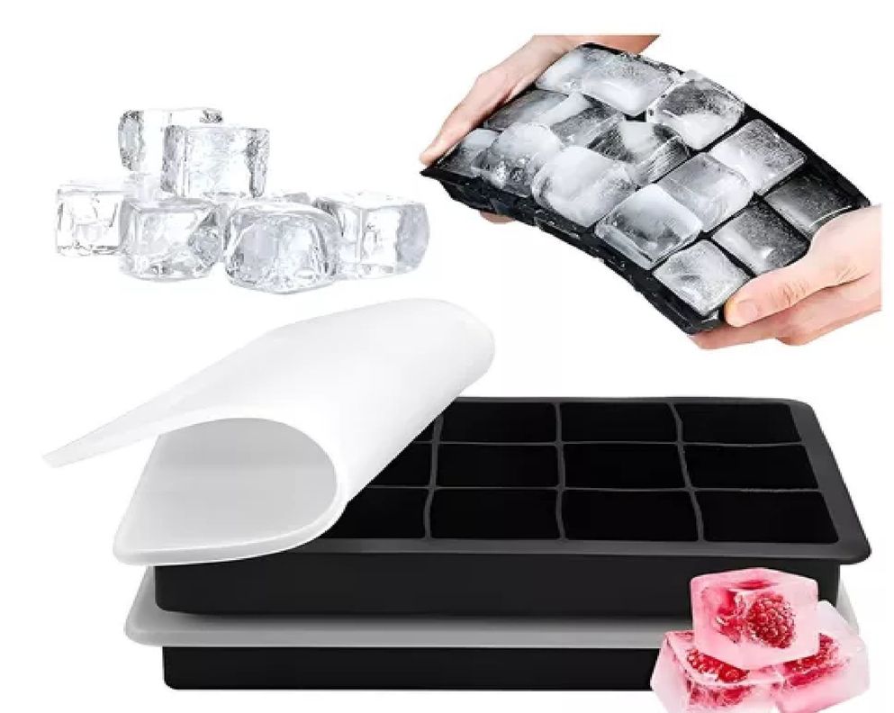 Pack X4 Cubetas De Hielo Cubetera Hielo Moldes C/tapa 15cav-6