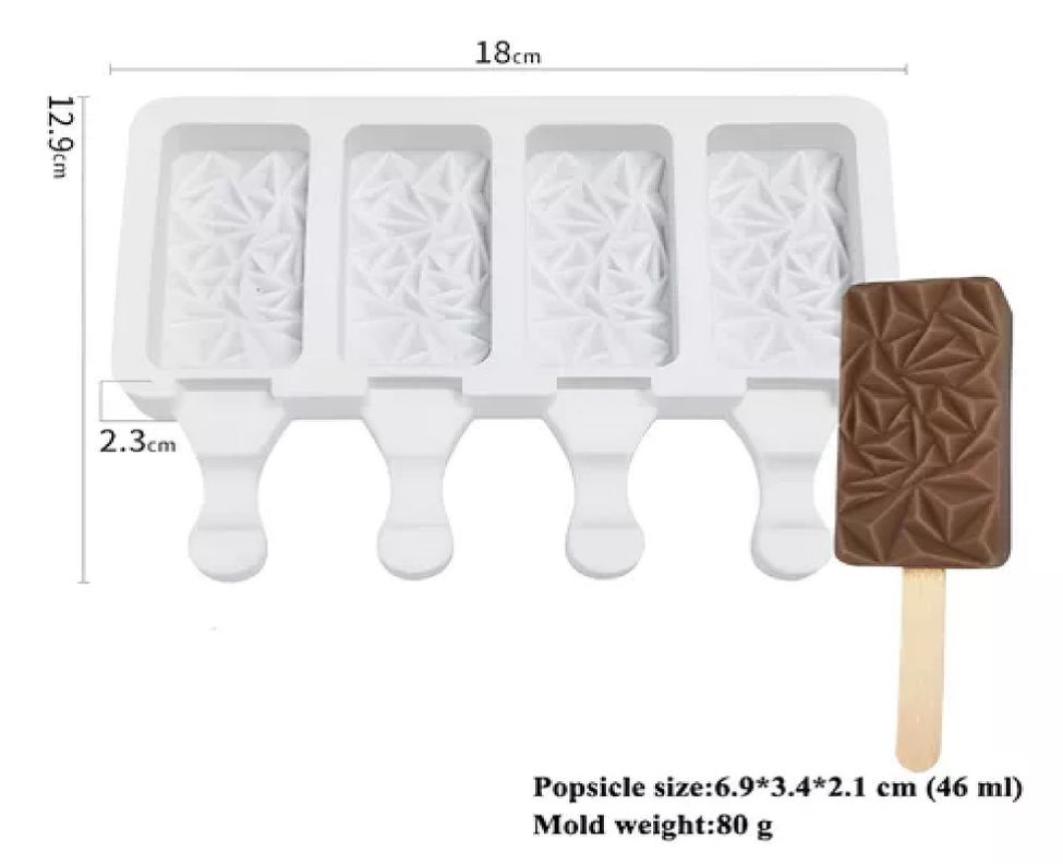 X4 Molde Helados Molde Paletas Moldes De Silicona Reposteria-2