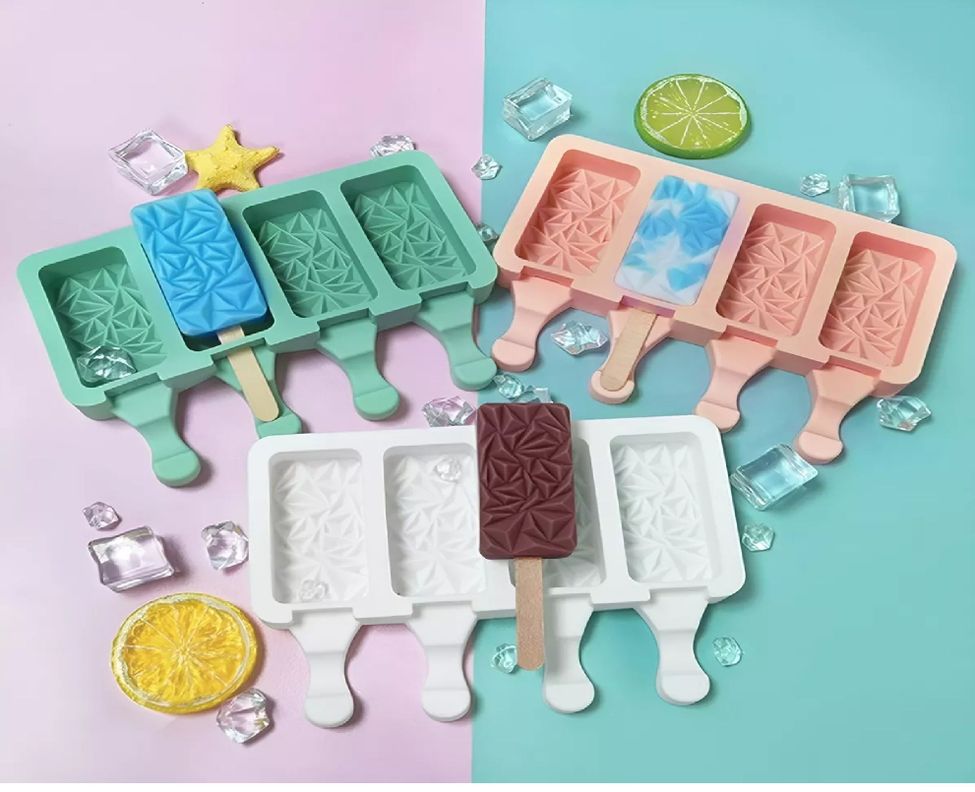 X4 Molde Helados Molde Paletas Moldes De Silicona Reposteria-3