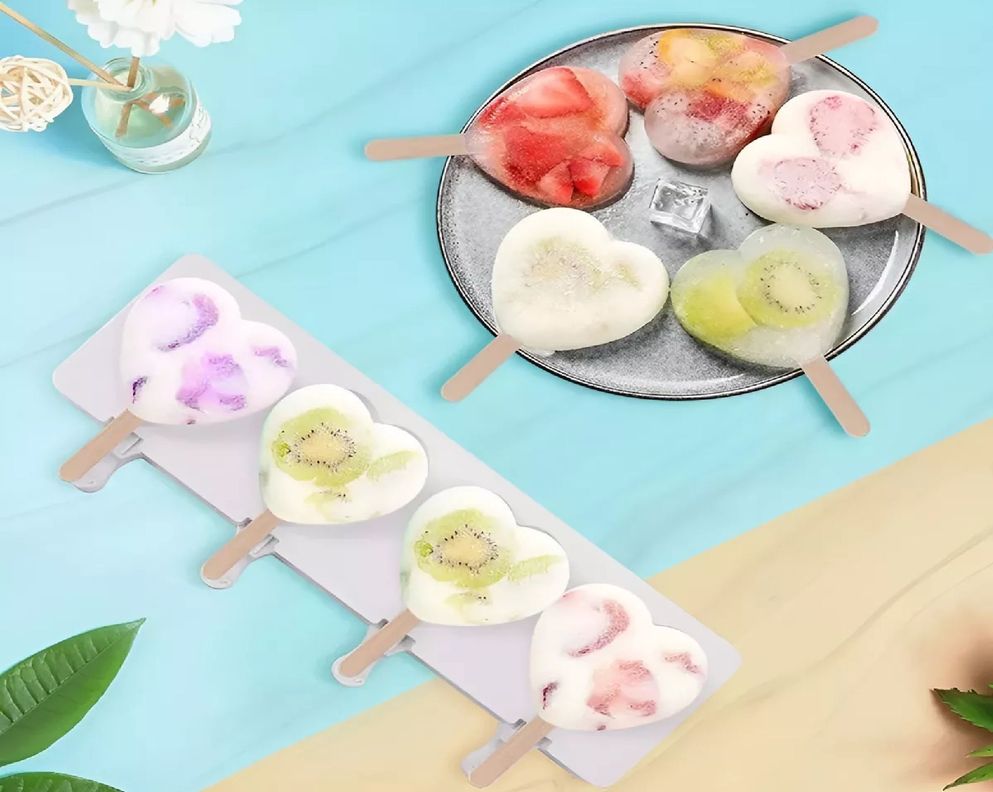 X2 Moldes Para Helados Molde De Silicona Para Helado Corazon-1