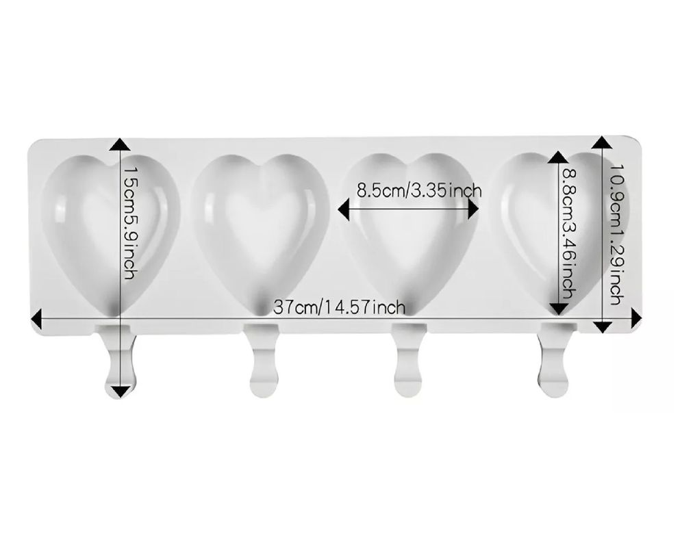 X2 Moldes Para Helados Molde De Silicona Para Helado Corazon-2