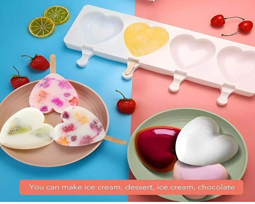 X2 Moldes Para Helados Molde De Silicona Para Helado Corazon-6