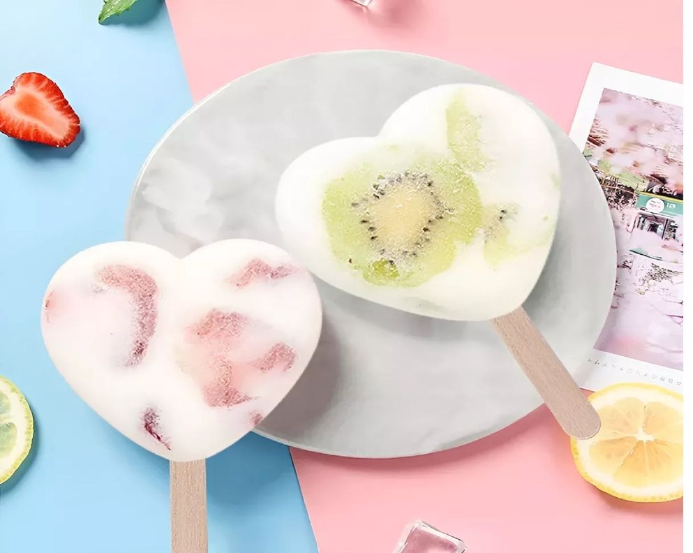 X2 Moldes Para Helados Molde De Silicona Para Helado Corazon-7