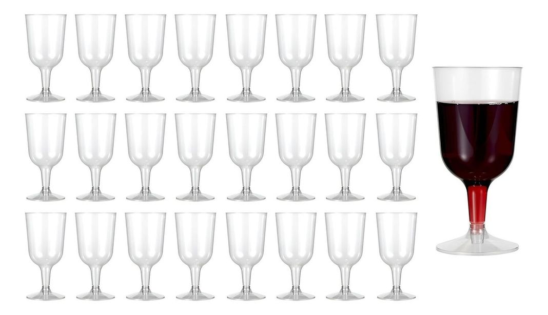 60 Copas De Vino Copas Plastico Desechables Transparente 6oz Transparente Blanco