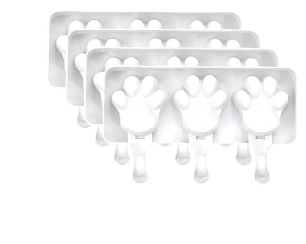 X4 Molde Helado Silicona Molde Helados Moldes Paleta Patitas-0