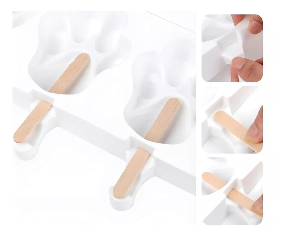 X4 Molde Helado Silicona Molde Helados Moldes Paleta Patitas-6