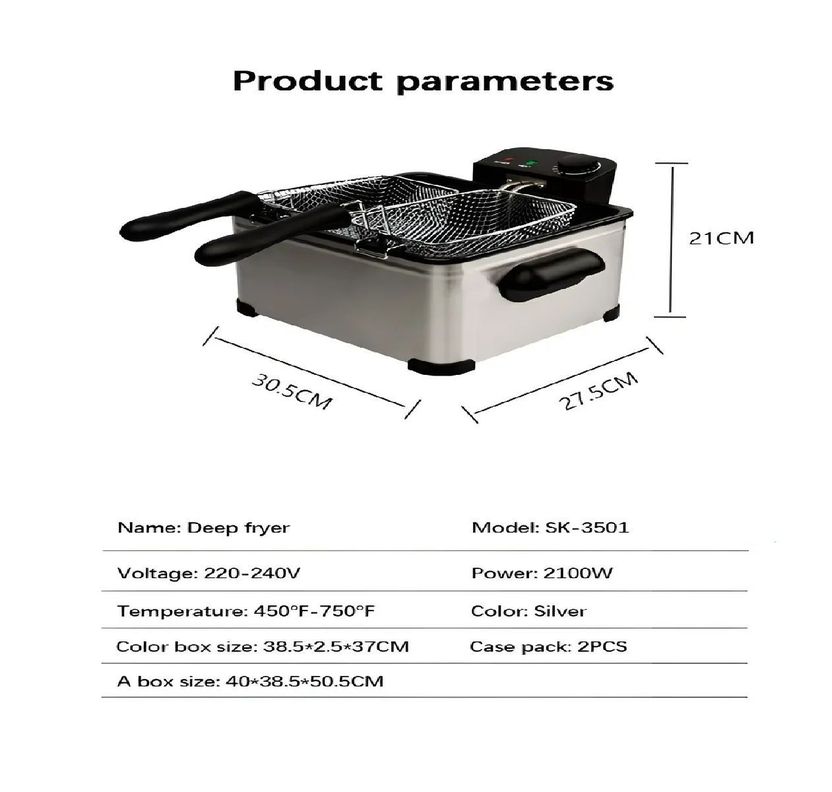 Freidoras Electricas Freidora De Aceite Freidora Papas 5.0l-2