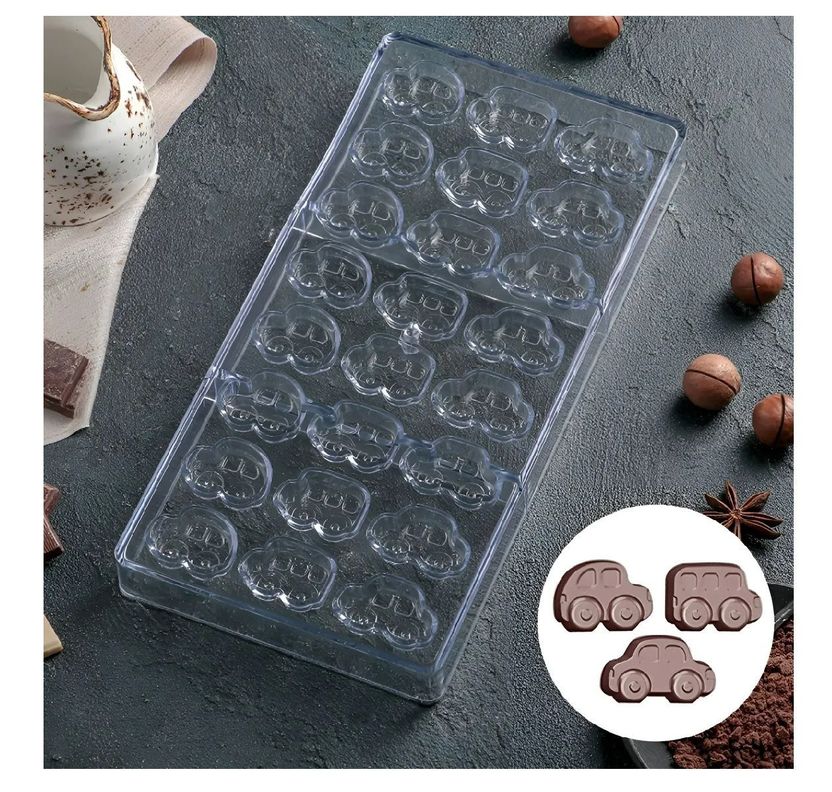 Moldes Policarbonato Molde Para Chocolate Molde Autos 24 Cav-5