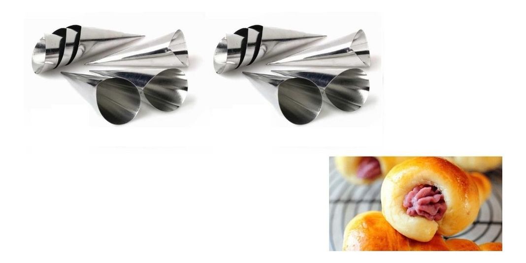 Pack X12 Cono Molde Para Cannoli Cachito Croissant Pan Danes Gris