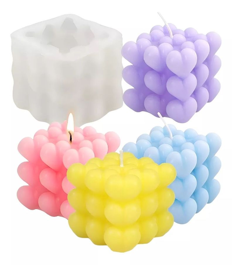 Pack X4 Moldes Para Hacer Velas Molde Para Velas Corazon 3d-0