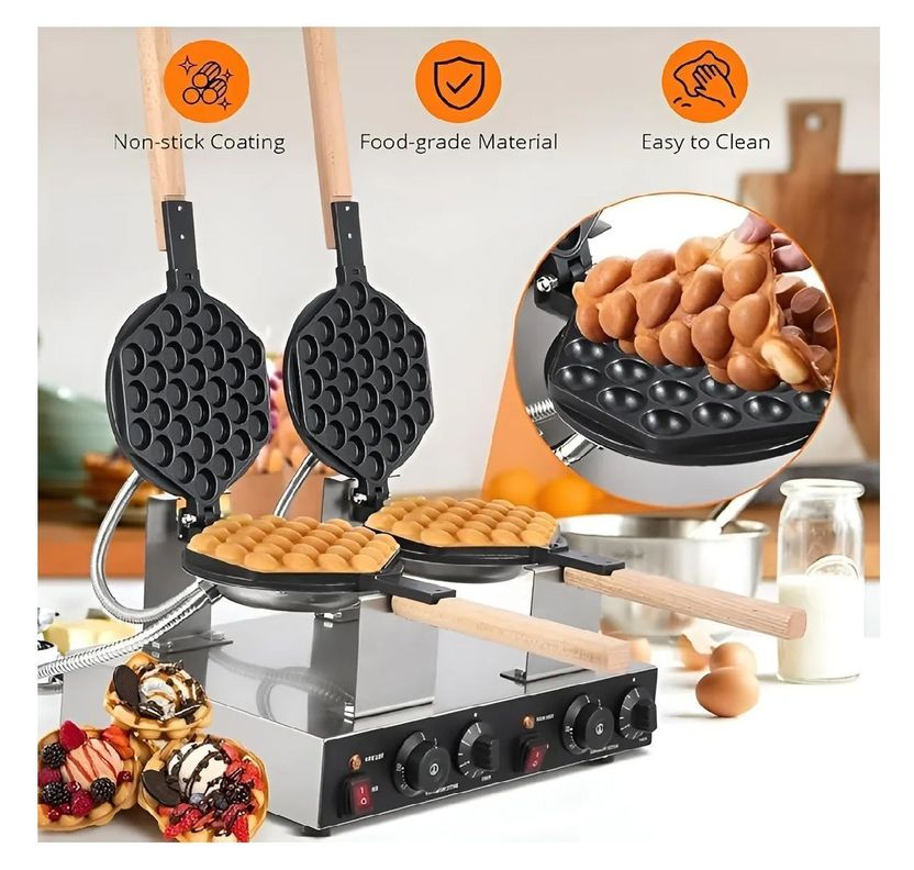 Waflera Doble Wuafleras Wafleras Con Formas Waffles Burbuja-5
