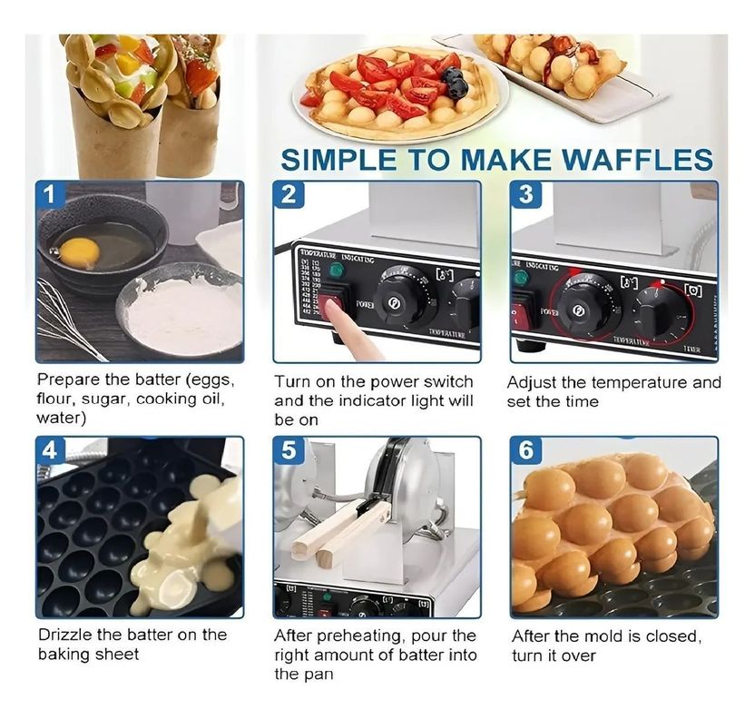 Waflera Doble Wuafleras Wafleras Con Formas Waffles Burbuja-7