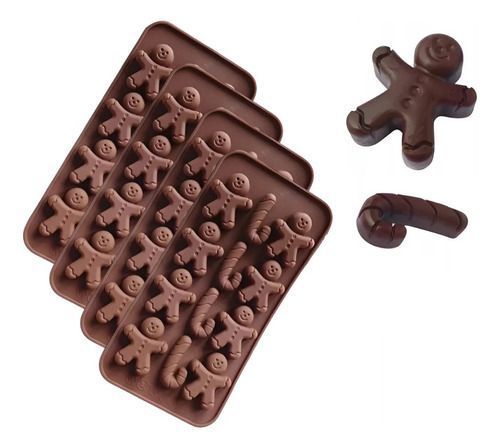4 Molde De Chocolate Molde De Silicona Molde Galleta Navidad-0