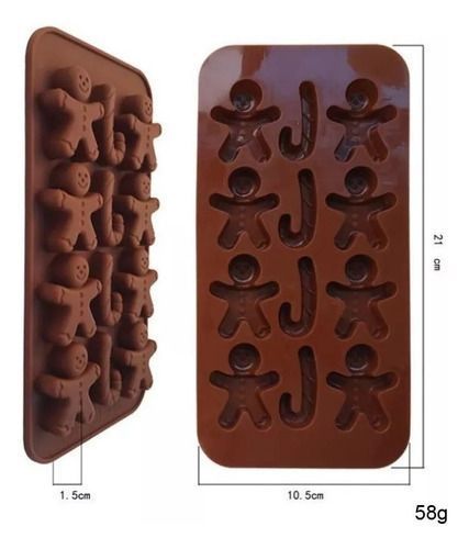 4 Molde De Chocolate Molde De Silicona Molde Galleta Navidad-1